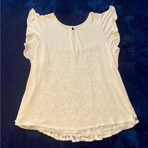 Matilda Jane Cream Ruffled Cap Sleeve Blouse